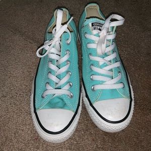 Teal colored converse all star